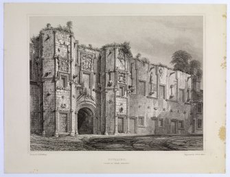 Engraving.
General view.
Insc: 'Stirling Front of Mar's Lodging'