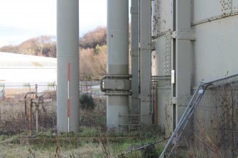 Historic building recording, Detail to base of pipes to N side, Gasholder, Greenbank Crescent, Aberdeen