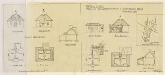 Site plan; Ground floor and attic plans; elevations and section 'as existing'; with proposed additions.