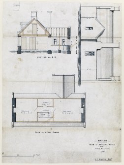 Plan, elevation and section of James Barclay's house.