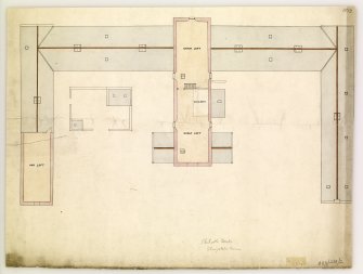 Elevations and plans of the hay, grain and sheaf lofts.