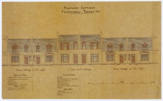 Aberdeen, Rosemount, Fountainhall Terrace.
Elevation of proposed cottages.
Insc: 'Proposed Cottages, Fountainhall Terrace, 1888.'