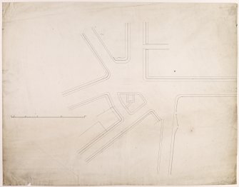 Site plan, west end of Princes Street with proposed site for obelisk (a proposed design for the Scott Monument)
Playfair drawing