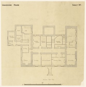 Aberdeen, Grandhome House.
Ground Floor Plan.