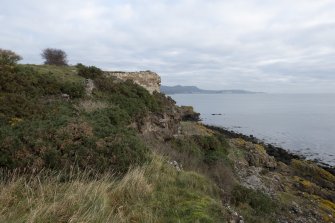 The Monk's Cave. 
General view looking north. Burntisland and the Binn can be seen on the horizon.