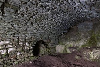 The Monk's Cave.
Detail of vaulting and recess on south wall of cellar.