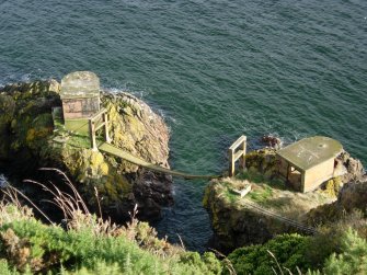 The searchlight battery of WWII from the cliff footpath to the NW