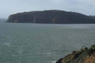 Looking over the WWI Fighting Light and the WWII searchlight battery (extreme right) and across the Cromarty Firth to the wooded cliffs of the South Sutor 