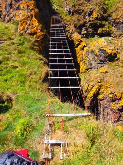The wire lattice that carried the electrical cabling across a branch of the geo to the junction box beside the WSW pylon of the suspension bridge 