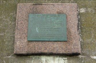 Port Seton Harbour. Inscription plate recording the date the harbour was opened on the 24th September 1880.