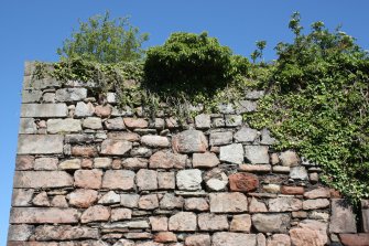 Photographic survey, Detail of S side of the wall head on SE elevation, Craiglockhart Castle