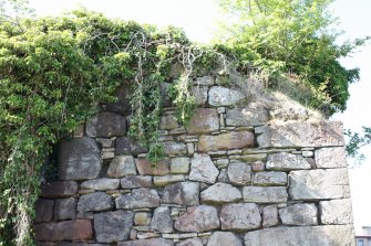 Photographic survey, Detail of W side of the wall head on NE elevation, Craiglockhart Castle