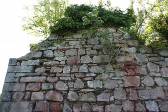 Photographic survey, Detail of N wall head on NW elevation, Craiglockhart Castle