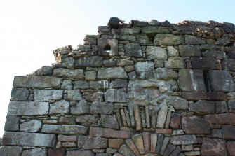 Photographic survey, Detail of the upper half of the external NE elevation, Craiglockhart Castle