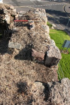 Photographic survey, Top of the NE wall after the removal of vegetation. Facing the E corner, Craiglockhart Castle