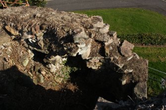 Photographic survey, View of the top of the NE wall after the removal of vegetation, Craiglockhart Castle