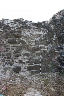 Watching brief, Detail of blocked archway in W refectory wall, Coldingham Priory