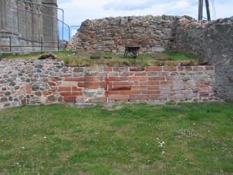 Watching brief, Chapter house wall prior to test pits, Coldingham Priory