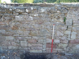 Historic building recording, Detail of the SW facing elevation of the stone wall, Liberton House