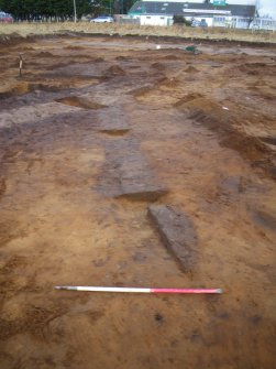 Archaeological excavation, Post-excavation shot of linear feature [257], Balmakeith Industrial Estate