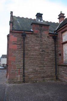 Historic building recording, External view of the E wall of the W wing extension, Wellbraehead Primary School, Forfar