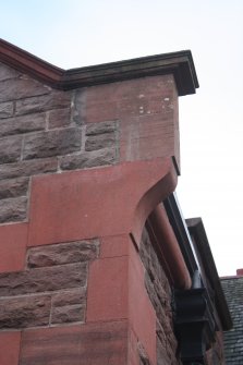 Historic building recording, Detail of the roof skew on the W wing of the S elevation, Wellbraehead Primary School, Forfar