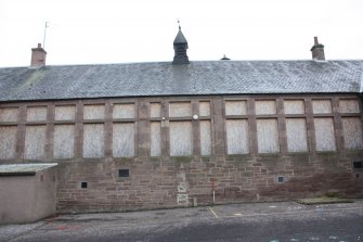 Historic building recording, External view of the central span of the N elevation 1st phase, Wellbraehead Primary School, Forfar