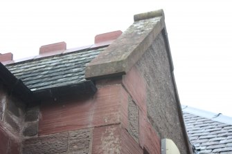 Historic building recording, Detail of the roof skews of the central part of the E elevation 2nd phase, Wellbraehead Primary School, Forfar