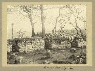 Excavation photograph of Castlecary Roman fort showing granary.