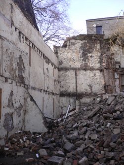 Archaeological evaluation, General shot of demolition, 84-92 Candlemaker Row, Edinburgh