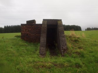 The entrance to the control shelter from the SW 