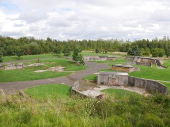 View from the SW overlooking the SE half of the battery with the SW gun-pit (NS 68150 59837) in the foreground