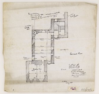 Survey plan of ground floor of original castle.