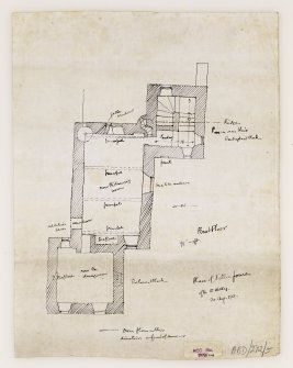 Survey plan of first floor of original castle.