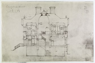 Drawing of section, Craigiehall House, Edinburgh.