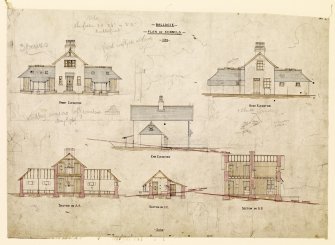 Elevations and sections of kennels.