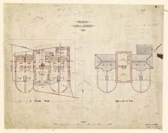 Ground, roof and attic plans of kennels.