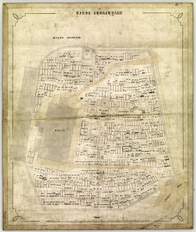 Plan of churchyard layout.