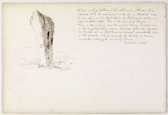 Annotated drawing of stone from album, page 65 (reverse).