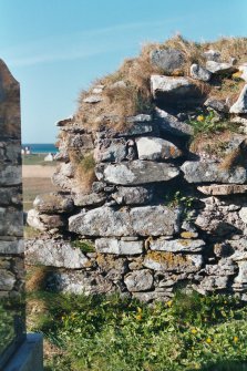 Historic building survey, Building No. 3, N wall interior, Cille-Bharra Church Group, Eoligarry, Barra