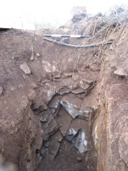 Archaeological excavation phase 2, Anchor point 3, Pipe [304], Inchkeith Island, Firth of Forth