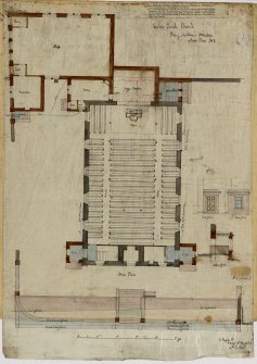 Alteration & additions, Lochee Old Parish Church, Methven Street, Dundee.
Area plan, elevations & section of porch.