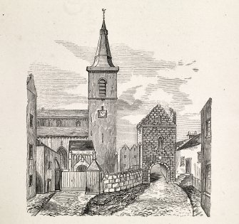 Illustration showing West Port, Dunfermline.