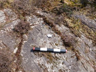 Digital photograph of perpendicular to carved surface(s), from Scotland's Rock Art Project, Achnabreck 10, Kilmartin, Argyll and Bute