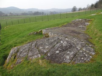 Digital photograph of panel in context without scale, from Scotland's Rock Art Project, Baluachraig 1, Kilmartin, Argyll and Bute
