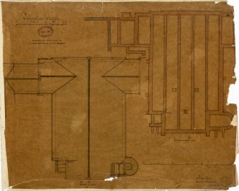 Roof plan and foundation plan of Clepington Church, Main Street, Hilltown, Dundee.
