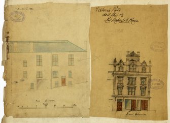 Victoria Hall for J & W Kinnes.
West elevation, front elevation.