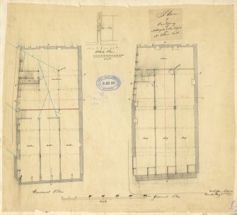 New building including photographic premises for Mr Robert Keith.
Plans of basement and ground floor.