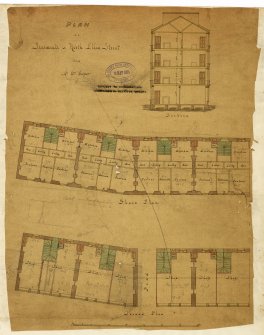 Sections and plans of tenements at North Ellen Street, Dundee.