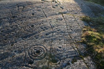 Digital photographs of rock art panel context, Scotland's Rock Art Project, Achnabreck 2, Kilmartin, Argyll and Bute